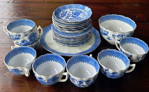 Antique blue and white willow - antique,
