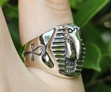 Great THOTH God Ankh Ring STERLING SILVER 925 Ancient Egyptian God of the Moon