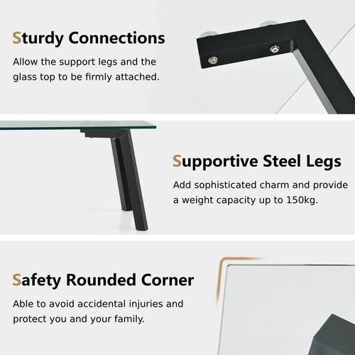 Tempered glass coffee table - glass,