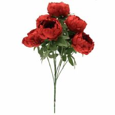 Red Artificial Silk Peony Flower Bouquet Apac Wedding Centrepiece Decor
