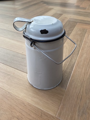 Vintage enamel white tea - enamel,