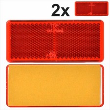2x Rear 96x42 mm Self-Adhesive Red Oblong Rectangular Trailer Caravan Reflectors