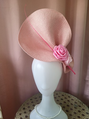 Pink large fascinator with - fascinator,