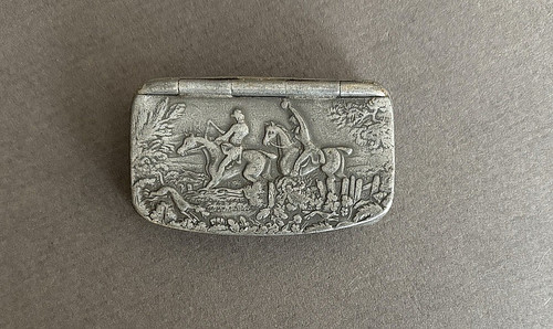 Vintage pewter snuff box - pewter,