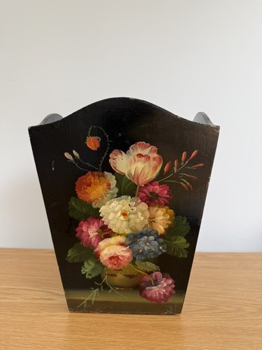 Vintage hand painted wooden - painted,