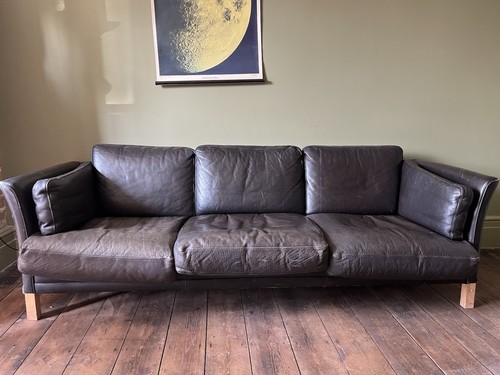 Vintage 1970s seater - 3-seater, leather