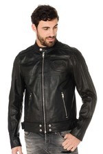 Diesel L Street 900 Black Leather Jacket, XL