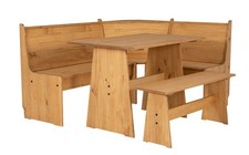 Wickford 3  Piece Coastal Corner Breakfast Nook Dining Set  