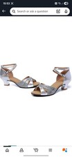 Women's Sequined Latin Ballroom Dance Shoes Open Toe Tango  Shoes EU38 UK5