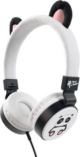 Planet Buddies Kids Headphones Foldable Wired On Ear  Cute Panda - White