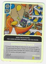 Disney's Club Penguin Trading Cards Card 54/68 Anniversary Party Foil Power Card