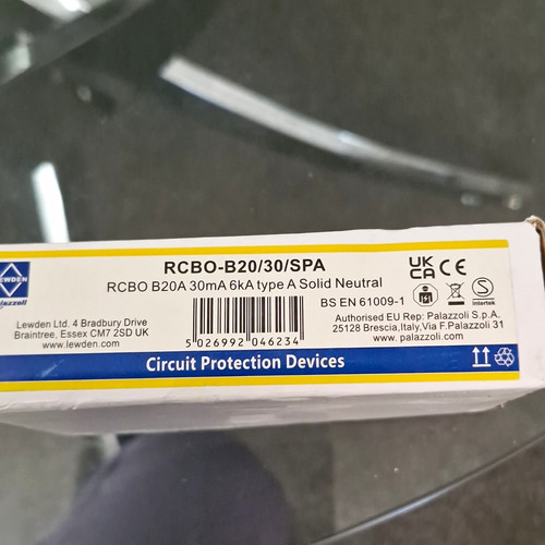 Lewden rcbo b20 spa 20a - lewden,
