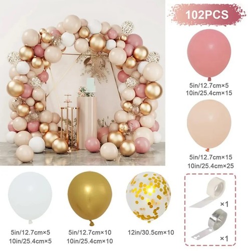 102pcs retro pink balloon - 102pcs,