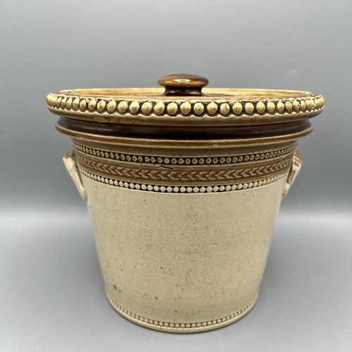 Antique stoneware butter crock - antique,