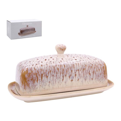 Stoneware butter dish - with, lid