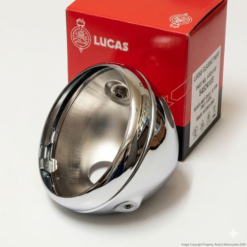 Lucas chrome headlamp shell - lucas, 7"
