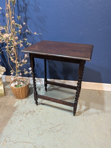 Vintage side end table dark - side,