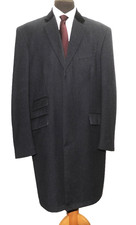 GREAT HAWES & CURTIS JERMYN STREET VELVET COLLAR COVERT COAT 46'' R NAVY BLUE