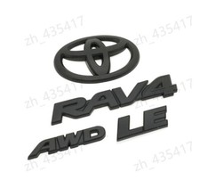 OVERLAY !! 2019 - 2025 TOYOTA RAV4 LE AWD Hybrid Matte BLACK OUT EMBLEM KIT