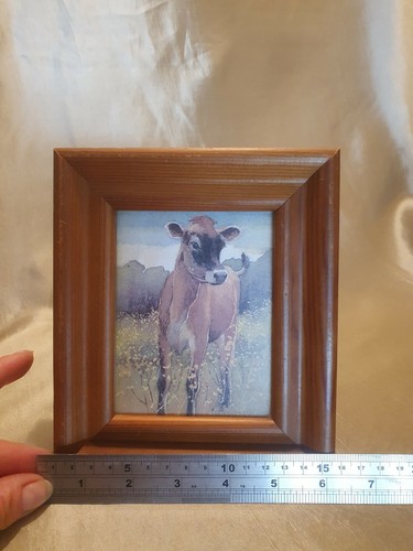 Daisy cow print wooden - cow, in