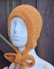 Hand Knitted  Luxury Adult Bonnet /Virgin Quality Wool