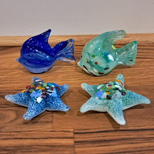 Sculpt glass sea creatures - glass, x4
