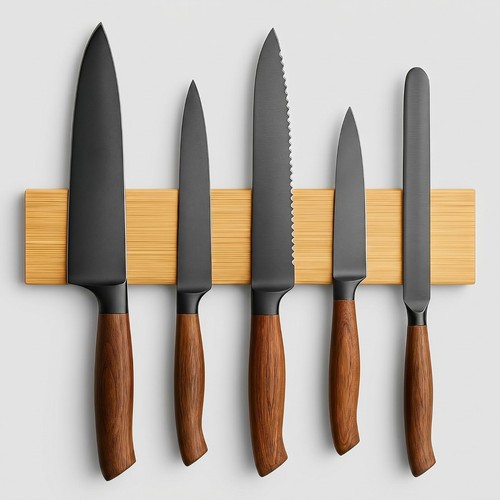 Bamboo magnetic knife holder - knife,