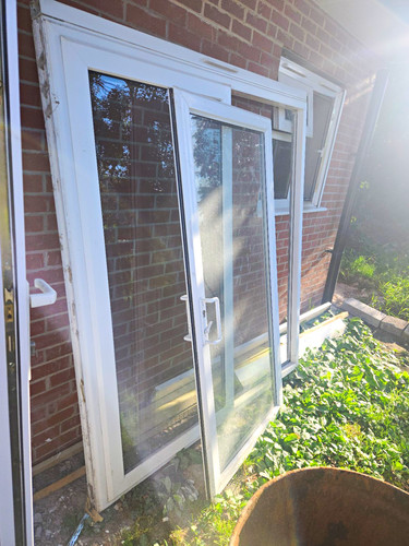 White upvc single patio door - patio,