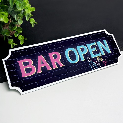 Bar open sign - neon, home