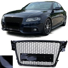 Honeycomb sport radiator grille without emblem black gloss for Audi A4 B8 8K 07-11