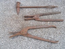 VINTAGE BLACKSMITHS, METALWORKING TOOLS - TONGS, SNIPS etc.  - JOB LOT.