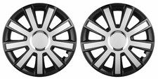 2 x14" Inch Caravan Motorhome Wheel Trims Rims Hub Caps  - black / silver