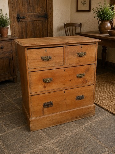 Antique pine drawer chest of - antique,