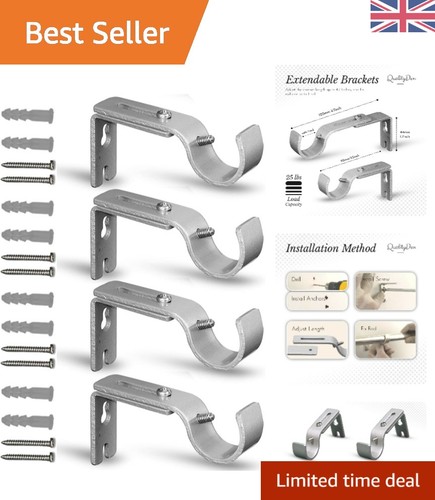 Adjustable metal curtain pole - metal,