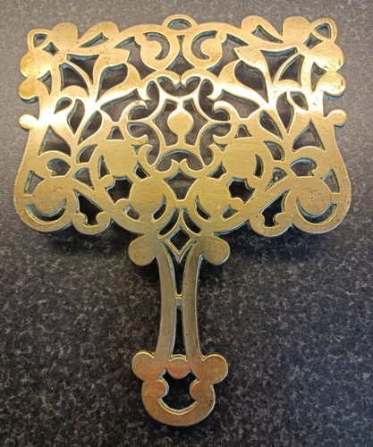 Vintage solid brass trivet - solid,