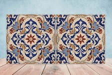 Spanish Ceramic Wall Tiles Mediterranean Kitchen Deco Backsplash Tiles Set of 2