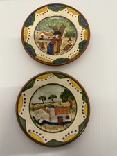 Vintage Portugal Edward Pottery 5 1/2 In Plates Signed 
