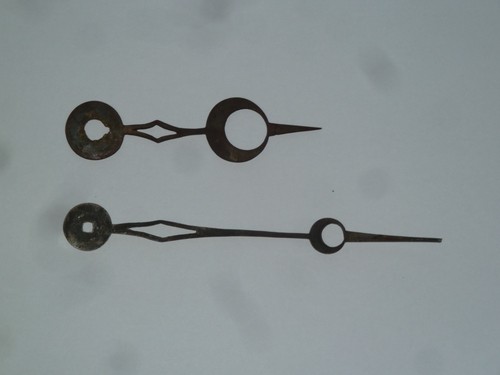 Pair antique steel longcase - antique,