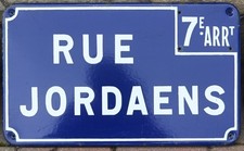 Old blue French enamel street