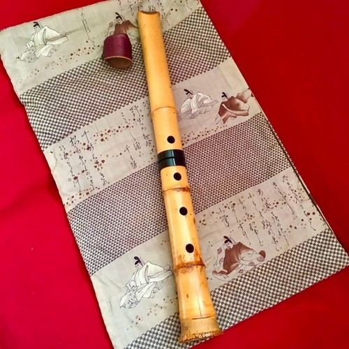 Shakuhachi inscribed bamboo - shakuhachi,