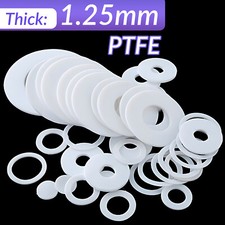 1.25mm Wall Thick PTFE Flat Washers Shim ID 3mm - 160mm Spacers Sealing Gasket