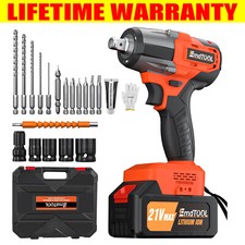 21V 2000NM Brushless Cordless Impact Wrench Car Repair Wheel Nut Gun Drill Set