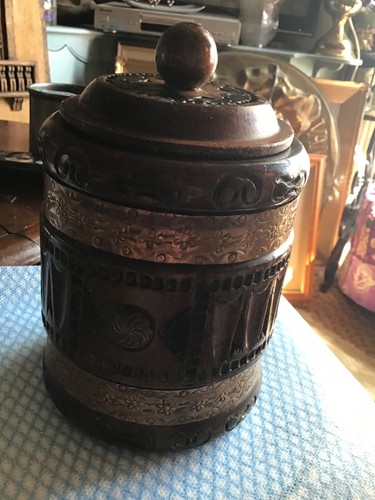 Antique tea caddy wooden - tea, with