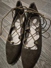 Atmosphere Primark Women's Khaki Green Flat Lace Up Shoes, Size 5