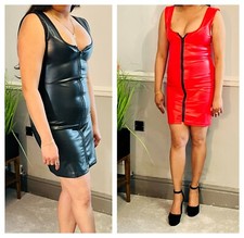 Pvc Wet Look Mini Dress