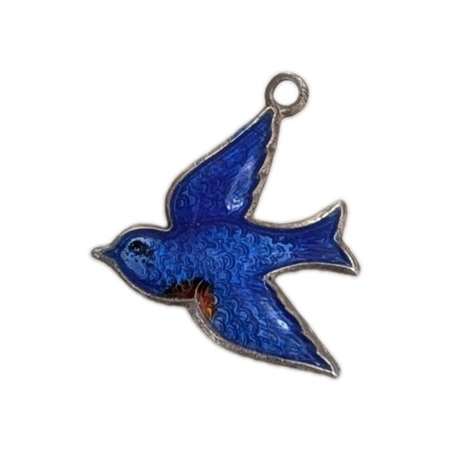Vintage sterling silver enamel - silver,