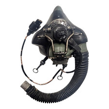 Named RAF Pilot Oxygen Mask with Microphone in Canvas Bag