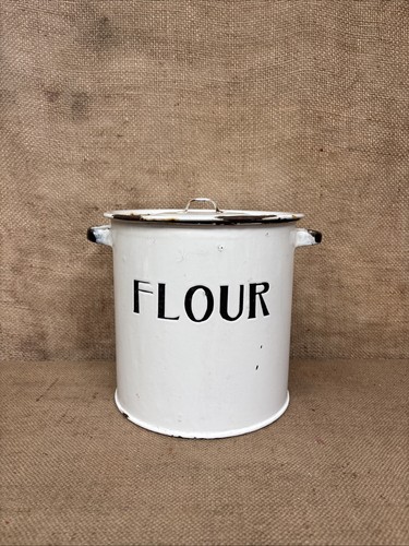 Vintage enamel flour bin - enamel,