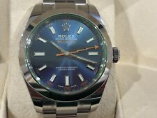 Rolex Milgauss Ref 116400GV Blue Dial Green Glass 2021 Immaculate Full Set B&P