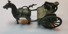Cast Metal Horse & Chariot